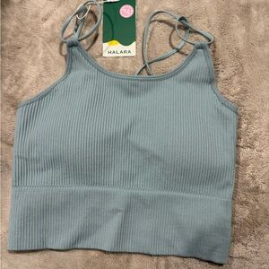 HALARA Women's Light Blue Ribbed Camisole